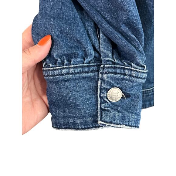Candace Cameron Bure 20W Denim Jacket Button Front Jean Shacket Medium Wash - Picture 9 of 15